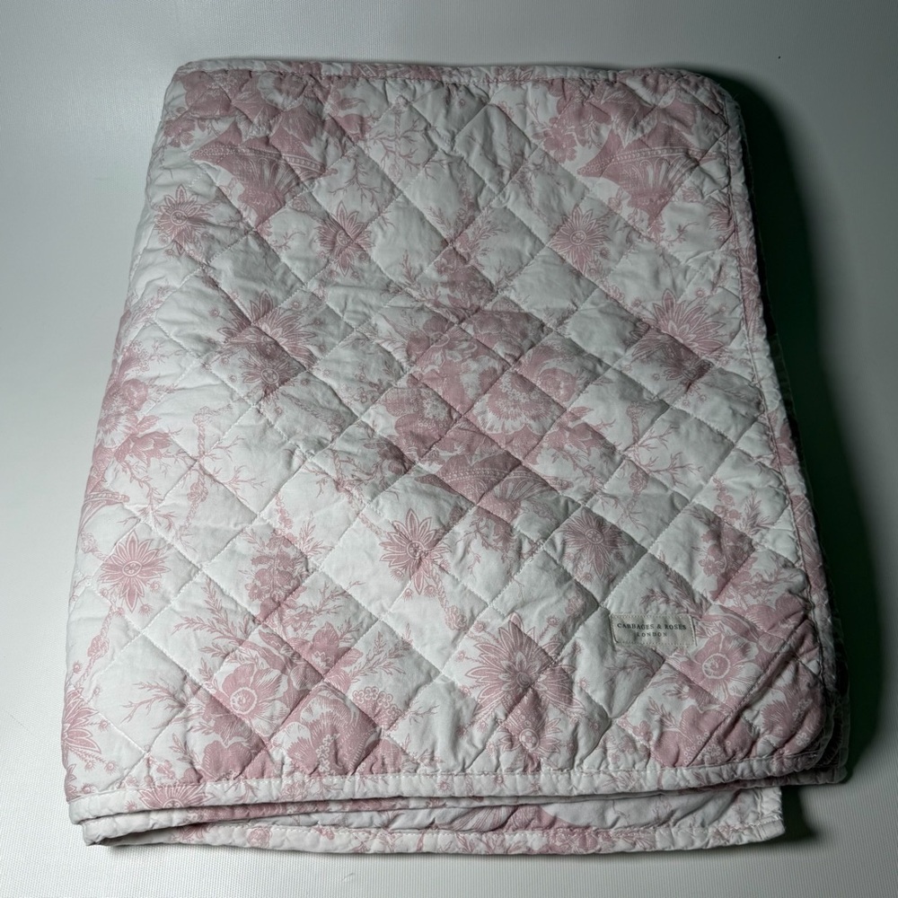 Set of Two Cabbages & Roses London King Sized Quilted Pillowcases